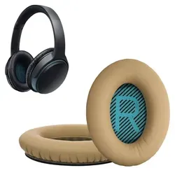 kwmobile 2x Ohr Polster für Bose Soundlink Around-Ear Wireless II Ohrpolster - Ersatz Ohrpolster - Kopfhörer Ersatzteile - Kopfhörer Ersatzpolst... - Beige