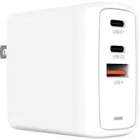 67W GaN Charger - Ladegerät mit 3 Anschlüssen - Stromversorgung mit 67W Leistung, gleichzeitig ladbar für 3 Geräte über 2x USB-C und 1x USB-A, ideal für unterwegs.