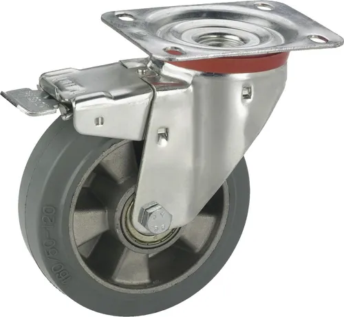 Dörner+helmer - Lenkrolle Vollgummi-rad Ø 125mm Transportrolle Mit Feststeller Tragkraft 180kg