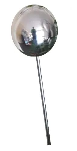 Rosenkugel 15 cm Edelstahl poliert mit Stab 80 cm - Wetterfeste Dekokugel für Innen- und Außenbereich, ideal für Balkon und Garten. Das moderne Design in poliertem Edelstahl verleiht jedem Raum einen stilvollen Akzent.