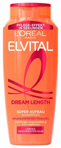 L'Oréal Paris Elvital Super Aufbau Shampoo gegen Spliss - Shampoo für brüchiges & trockenes Haar, regeneriert und stärkt bis in die Spitzen, reduziert Haarbruch und spendet Feuchtigkeit, ideal für gesunde, glänzende Haare.