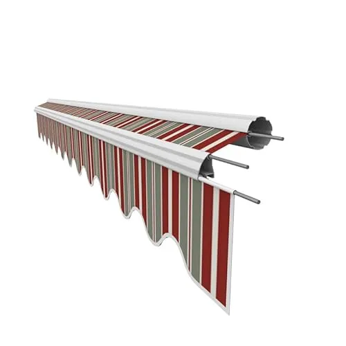 Leudus Markisenstoff 4.85x3m mit Volant - Hochwertige Markisenbespannung in vielen Farben und Größen, ideal für individuellen Sonnenschutz und ansprechende Gestaltung Ihrer Terrasse.