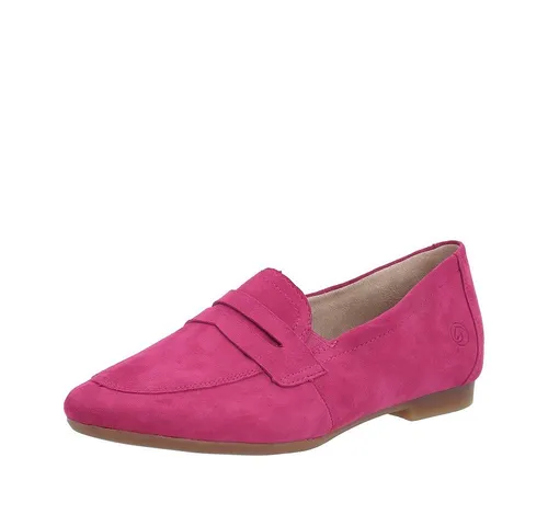 Remonte Loafer mit Gummizug, Gr. 38, fuchsia - Elegante Slipper aus Veloursleder, bequem und ideal für Business und Freizeit.