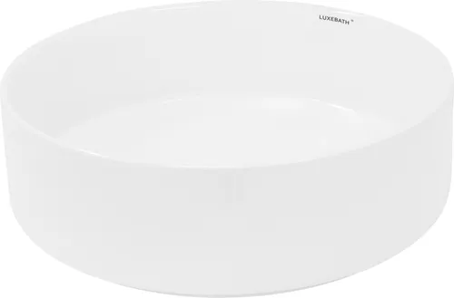 ECD Germany Design Waschbecken Ø 355 mm - Hochwertiges Aufsatzbecken aus Keramik - Waschbecken aus robuster Keramik mit minimalistischem Design, ideal für moderne Badezimmer und einfache Installation auf verschiedenen Möbeln.