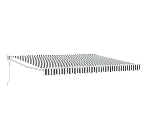 furnicato Einziehbare Gelenkarmmarkise 4x3 m Anthrazit/Weiß - Praktische Gelenkarmmarkise für Balkon und Terrasse, mit wetterbeständigem Polyester, einfach zu bedienen und ideal für Schatten an sonnigen Tagen.