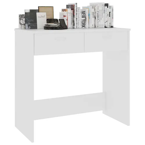 vidaXL Schreibtisch Weiß 80×40 cm - Moderner Kinderschreibtisch aus robustem Holzwerkstoff mit zwei Schubladen für optimalen Stauraum, ideal für kleine Räume und einfach zu reinigen.