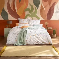 Estella Mako-Satin Bettwäsche 155x220 Karin Wiesenblumen, mehrfarbig,ESTELLA