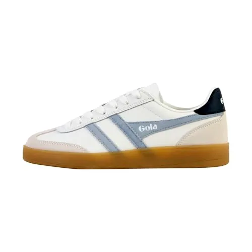 Gola Viper Leder Damen Weiße Turnschuhe - EUR 40 - Damen-Sneaker mit Leder-Obermaterial, klassischem T-Zehen-Design und trendiger transparenter Gummisohle für optimalen Halt und Komfort.