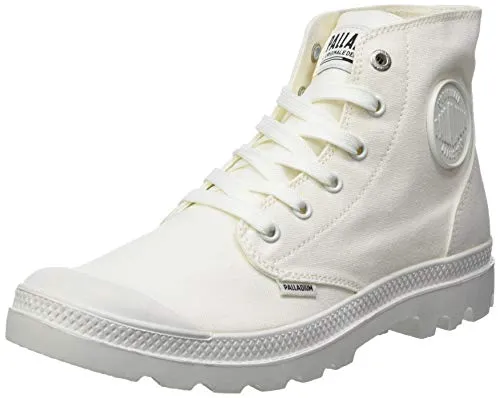 Palladium PAMPA MONOCHROME Sneaker Boots Unisex, Weiß, 44.5 EU - Herren-Stiefel mit atmungsaktivem Baumwoll-Canvas, herausnehmbarer EVA-Einlegesohle und rutschfester Gummi-Laufsohle für optimalen Komfort und Stil.