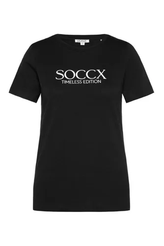 SOCCX T-Shirt Plain - Zeitloses Essential - T-Shirts, klassisch geschnitten mit sportlichem Rundhalsausschnitt, ideal für Jeans oder elegante Looks. Setzt coole Akzente und passt zu jedem Stil.