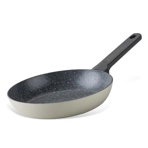 Fackelmann Balance 20cm Pfanne – Recyceltes Aluminium, Keramik-Antihaft, PFAS-frei – Induktionsgeeignet, Hitzebeständiger Griff, Shallow White