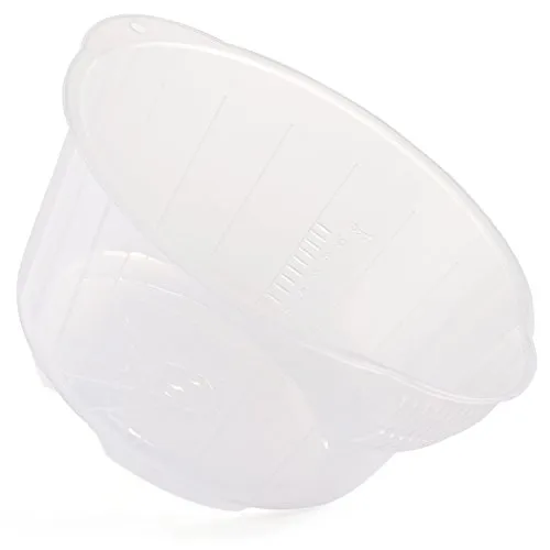 REISHUNGER Reis Waschschüssel (2 l / 26 cm) zum Waschen von Reis und Gemüse, Reissieb aus Kunststoff