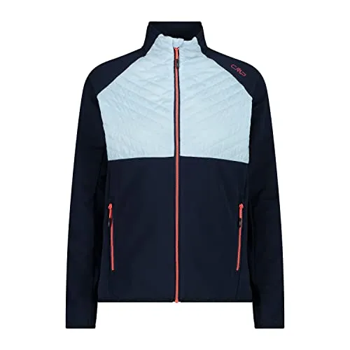 Cmp Woman Jacket Hybrid N950 Black Blue 40 - Funktionsjacke für Damen, ideal für Trekking und Wandern. Die hybride Jacke bietet Bewegungsfreiheit, ist isolierend und wasserabweisend, perfekt für wechselhafte Bedingungen.