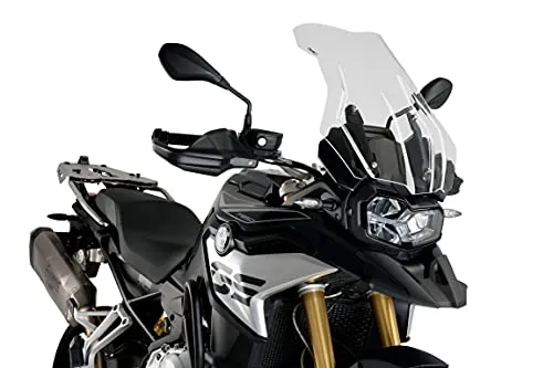 Puig 3595W Extra hohe, aerodynamische Touring Plus Windscheibe aus schlagfestem Acryl mit abgerundetem Profil, die Schutz und Komfort auf Touren maximiert, Transparent