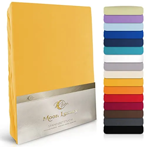 MOON-Luxury Spannbettlaken Jersey Stretch 230g/m² in gelb von Moon