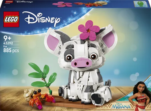 LEGO® Disney Princess 43292 - Pua Set - Vollständiges LEGO Set mit 885 Teilen für kreative Bauabenteuer. Ideal für Fans der Disney Princess Welt, fördert das Spielvergnügen und die Fantasie.