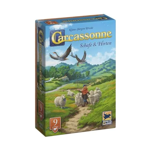 Hans im Glück Carcassonne – Schafe und Hirten (Auflage 2025), 9. Erweiterung, Familienspiel, 2-6 Spieler, 7+ Jahre, 45 Minuten, Deutsch