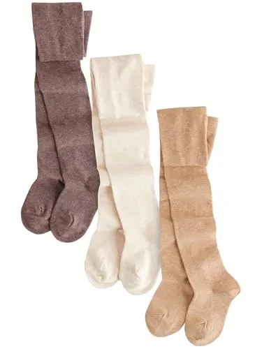 NEXT Mädchen Strumpfhosen 3er Pack Cream/Neutral 110-116