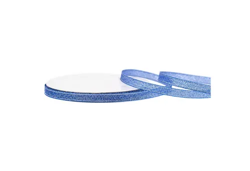 Creativery Geschenkband, Glitzerband 6mm x 32m Roll Blau / Silber