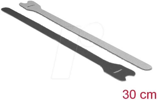 DELOCK 18688 - Klett-Kabelbinder, 300 mm, x 12 mm, 10 Stück, schwarz