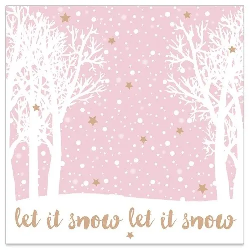 Servietten 'Let it snow' in pink von Unbekannt