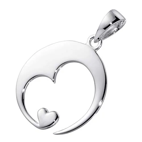 MATERIA Damen Herz-Anhänger Silber 925 - Edler Kettenanhänger mit Geschenk-Box - Ketten für Damen: Eleganter Herz-Anhänger aus rhodiniertem 925 Sterling Silber, anlaufgeschützt und perfekt für Geschenke. Hochglanzpolierte Oberfläche, in schicker Schmuckschachtel geliefert.