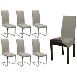 Beautex Stuhlhusse Jersey, 6er Set in grau von Beautex