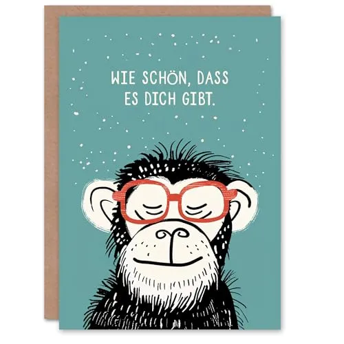 Lustige Geburtstagskarte Wie Schön Dass Es Dich Gibt Nerdy Schimpanse