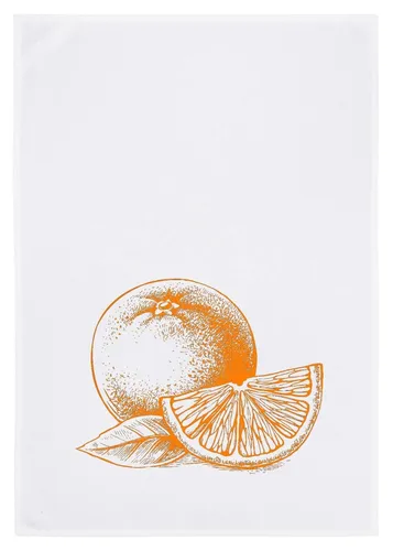 Geschirrtuch 17;30 Hamburg 100% Baumwolle Orange Obst Frühling Sommer 50x70cm