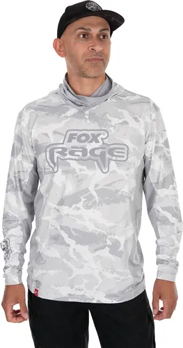 Fox Rage UV Light Camo Hoodie Grau S
