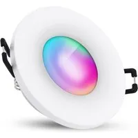 SSC-LUXon BEDA Bad Einbaustrahler IP65 Smart mit WiFi RGB LED - Vielseitiger Bad Einbaustrahler für Innen und Außen. Schaffen Sie mit RGB und Weißtönen einzigartige Lichtstimmungen. Schutzart IP65 ermöglicht den Einsatz in Feuchträumen. Einfache Einrichtung und Steuerung über die Smart Life App.