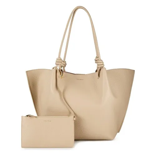 Coccinelle Finn Shopper Tasche Leder 31 cm beige - Stilvolle Shoppertasche aus hochwertigem Leder, ideal für den Alltag. Mit praktischem Magnetverschluss und herausnehmbarer Innentasche für vielseitige Nutzung. Genießen Sie Komfort und Eleganz in einem.
