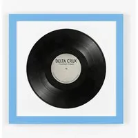 K-Möbel Schallplatten Rahmen Blau 40x40cm mit Passepartout - Eleganter 40x40 cm Schallplattenrahmen aus hochwertigem Echtholz. Ideal für 12-Zoll-LPs, schützt vor Staub und UV-Strahlung. Perfekt für stilvolle Präsentation Ihrer Vinyl-Schätze!