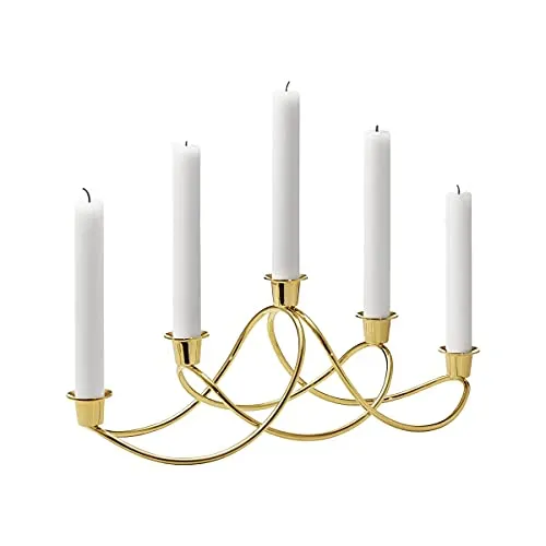 Georg Jensen Kerzenhalter Harmony Gold - Eleganter Kerzenständer aus hochwertigem Gold, ideal für stilvolle Tischdekoration und stimmungsvolle Beleuchtung.