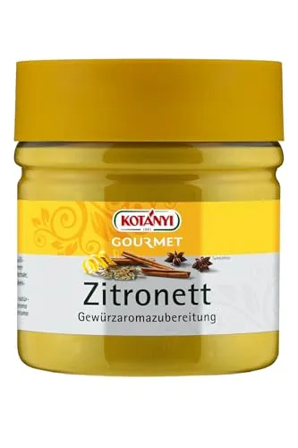 Kotanyi Gourmet Zitronett Zitronenaroma | frischer Ersatz für geriebene Zitronenschalen, frisches, leicht bitteres Aroma, 400 ml