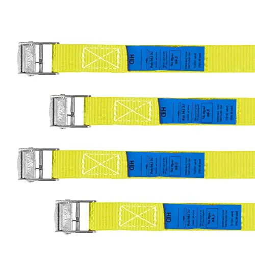 Spanngurt 40 cm, Gurt, Transportsicherung, Sicherungsgurt, Transport, Spanngurte, Ladungsicherung, 4 Stück im Set, gelb, RACEFOXX