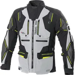 Büse Travel Pro Textiljacke schwarz/hellgrau Herren 52 - Motorradjacke mit herausnehmbarer HUMAX-Klimamembran für optimalen Wetterschutz, atmungsaktiv und komfortabel, ideal für lange Fahrten.