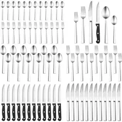 Besteck Set 12 Personen 72teilig Edelstahl 72 Stück Eleganter Griff
