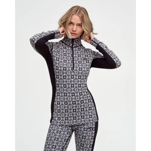 Kari Traa Rose Half-Zip black (BLACK) S - Funktionsunterwäsche aus 100% Merinowolle, bietet Wärme, Atmungsaktivität und natürliche Geruchsresistenz, ideal für aktive Damen.