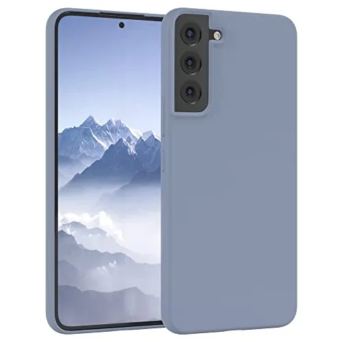 EAZY CASE Premium Silikon Handyhülle kompatibel mit Galaxy S22 Plus 5G Slimcover mit Kameraschutz und Innenfutter, Silikonhülle, Schutzhülle, Bumper, Handy Case, Hülle, Softcase, Stahl Blau