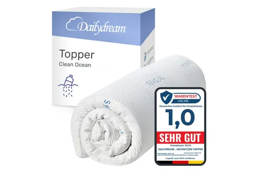 Dailydream viscoelastischer Matratzentopper Model M 90x190cm - Matratzenauflagen mit Memory Foam Effekt für optimalen Schlafkomfort, aus recyceltem Plastik hergestellt – für einen besseren Schlaf und eine sauberere Umwelt.