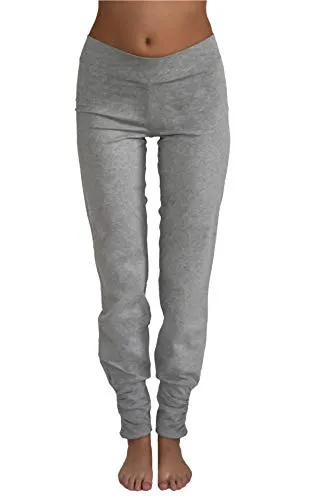 Leela Cotton Damen Yogahose aus Bio-Baumwolle - Yoga Bekleidung aus 95% kbA Bio-Baumwolle mit seitlich gerafftem Beinabschluss für sportlichen Look und hohen Tragekomfort. GOTS-zertifiziert, hautsympathisch und atmungsaktiv.