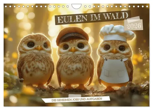 Eulen im Wald von CALVENDO