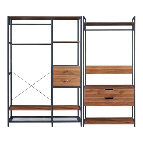 [en.casa] Garderobenständer 2er Set Larem in braun von en.casa