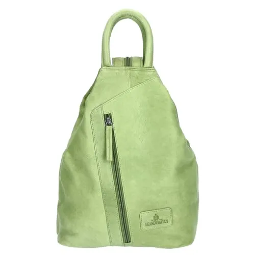 The Skandinavian Brand Damen Leder Rucksack Green von The Skandinavian Brand