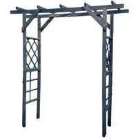 promadino Rosenbogen Pergola Ben – 200x65x208 cm, anthrazit grau - Pflanzenkästen & Spaliere – Stilvolle Pergola aus Kiefernholz, ideal für romantische Gartenakzente und Pflanzenstützen.