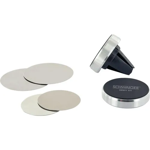 Schwaiger SET Magnethalterungen, 6-teilig, Aluminium silber