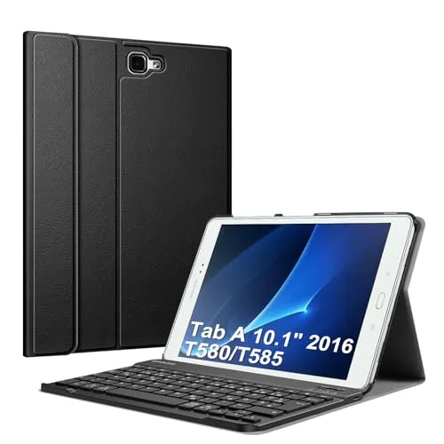 FINTIE Tastatur Hülle für Samsung Galaxy Tab A 10,1 Zoll 2016 - Tablet-Tastaturen mit ultradünner Hülle und abnehmbarer Bluetooth-Tastatur für komfortables Tippen und Schutz. Ideal für unterwegs mit Auto Sleep/Wake Funktion.