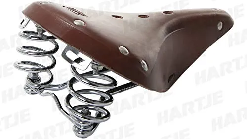 Contec Sattel Classic Exclusiv Trekking, Unisex Gravy - Fahrradsattel aus echtem Leder mit Federung, stilvollem Design und CrMo-Gestell. Ideal für Komfort beim Trekking, SB-verpackt und langlebig.
