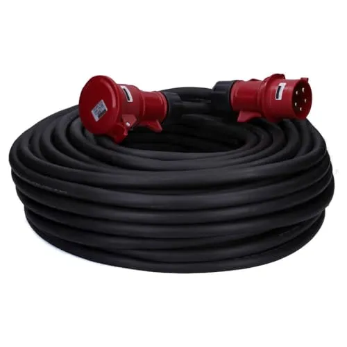 Voxura CEE-Kabel Verlängerungskabel Starkstromkabel 5-polig 400V H07RN-F 5G 6 32/5 32A IP44 Starkstrom 50m